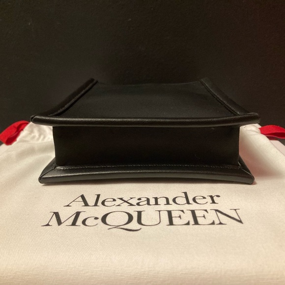 ALEXANDER McQUEEN Graffiti Edge Mini Crossbody Bag in Black/Off White - Picture 7 of 7